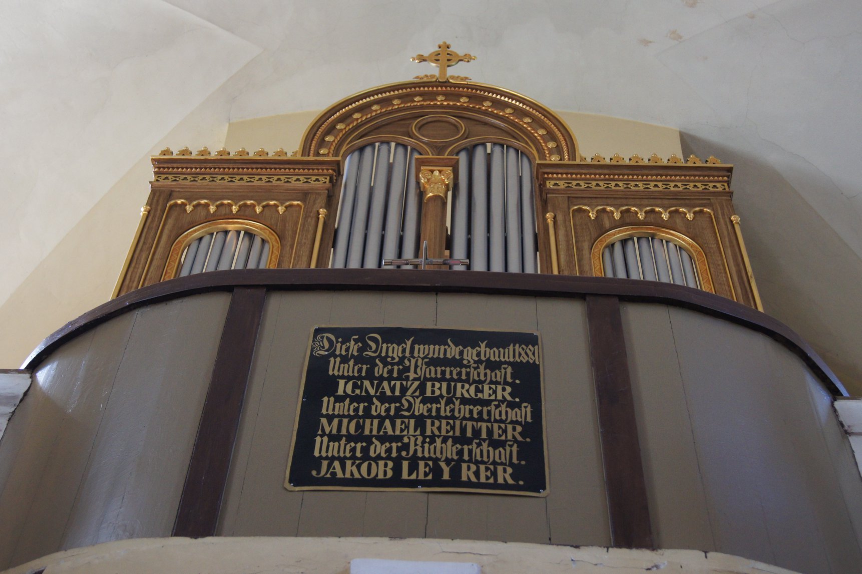 Az orgona restaurálásakor  talált felirat,  Eilisch János restaurátor munkája 2018. június 30.